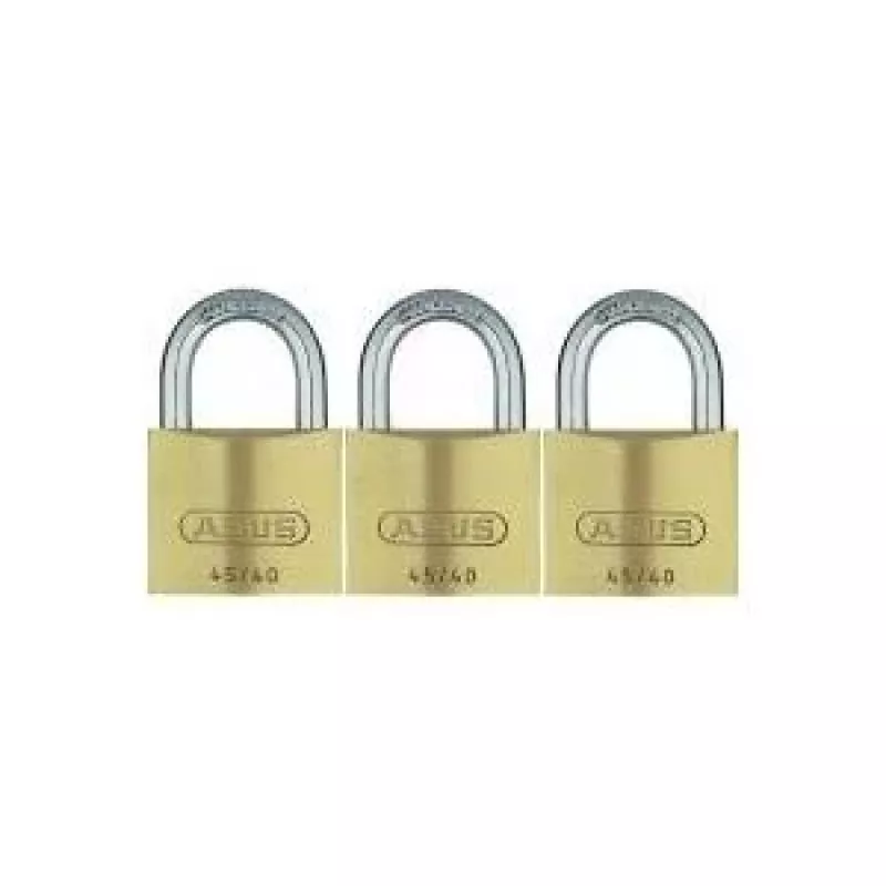 ABUS 82 Series Set de candados de latón, apertura con la misma llave, carcasa de 45 mm, pack de 3 11825 8