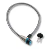 BURG WÄCHTER Candado de cable para bicicleta 650 80 Reflex, 800 mm, Negro con franjas reflectantes 34100