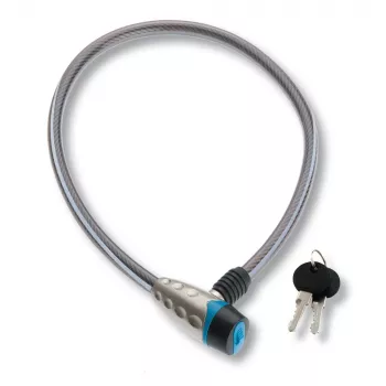 BURG WÄCHTER Candado de cable para bicicleta 650 80 Reflex, 800 mm, Negro con franjas reflectantes 34100