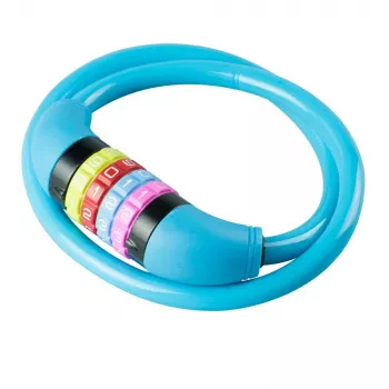 BURG WÄCHTER Candado de cable para bicicleta 210 C 65 BOYS, Azul claro, 650 mm 39540