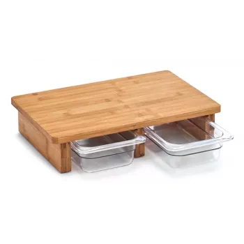 Zeller Tabla de cortar de madera de acacia 40,5 x 26,5 cm natural 25178