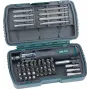 BRÜDER MANNESMANN GREEN LINE Juego de 53 piezas de puntas y vasos en caja de plástico, puntas de acero S2, vasos CrV, accionamiento 1/4 inch M29853