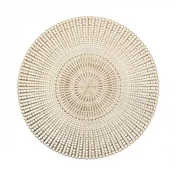 Zeller Set de 6 manteles individuales dorados con huecos | 45 x 30 cm | PVC 27003
