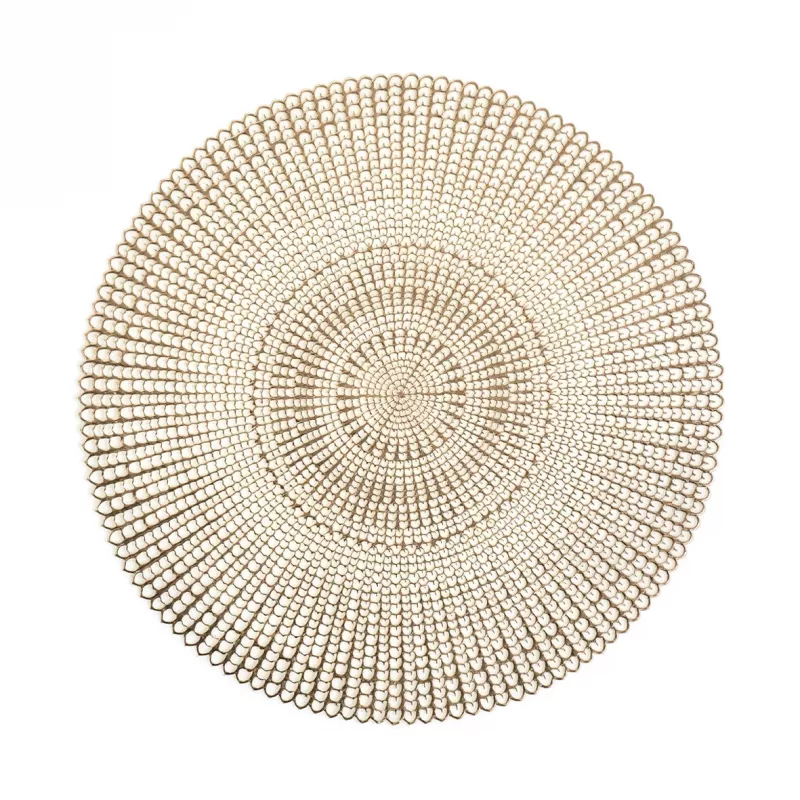 Zeller Set de 6 manteles individuales dorados con huecos | 45 x 30 cm | PVC 27003