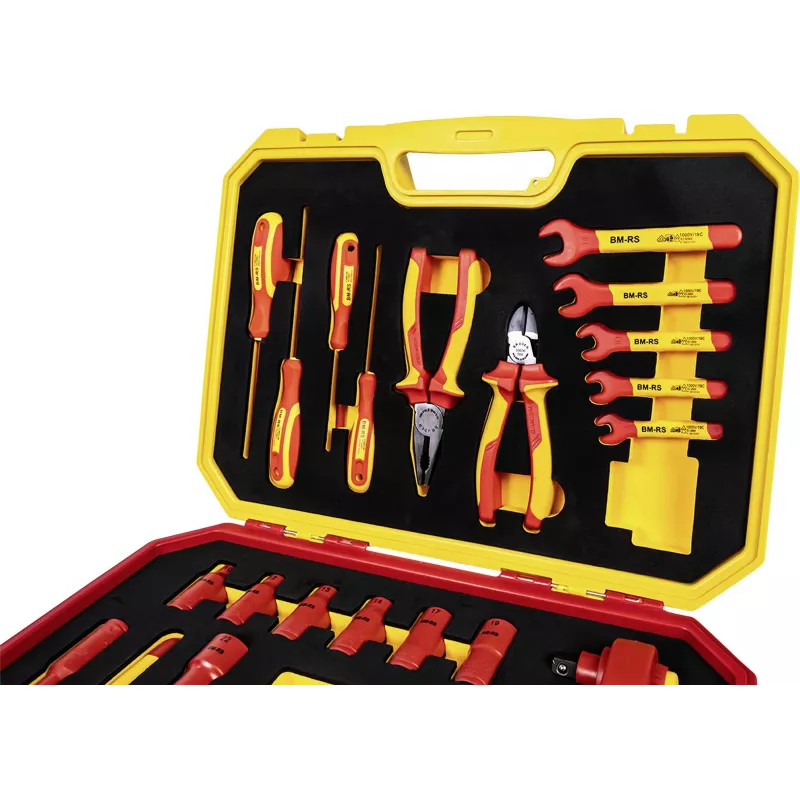 BRÜDER MANNESMANN Juego de herramientas aisladas VDE, 24 piezas, en maletín, conforme a DIN EN 60900:2012, hasta 1000 V AC – 1 ud. (11212)