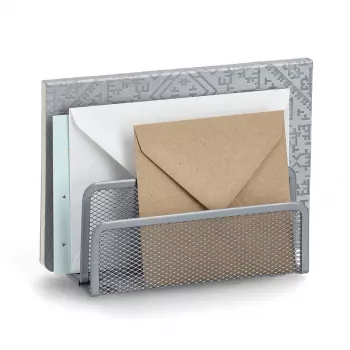 Zeller Meshline Portadocumentos plateado 17702