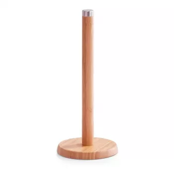 ZELLER portarrollos de cocina de bambú con soporte, natural, portarrollos de pie 25283
