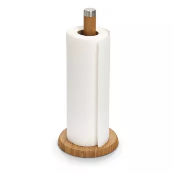ZELLER portarrollos de cocina de bambú con soporte, natural, portarrollos de pie 25283