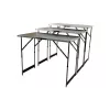 BRÜDER MANNESMANN M70113 set de mesa plegable multifunción, 3 piezas, tablero MDF E1 2,7 mm, marco de aluminio, plata/gris