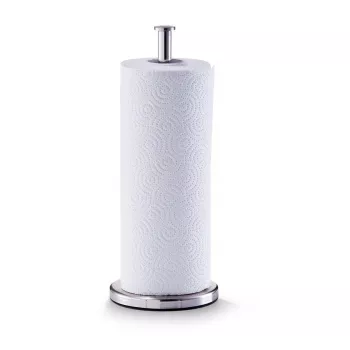 ZELLER Maila portarrollos de cocina de acero inoxidable con rollo, plata 27242