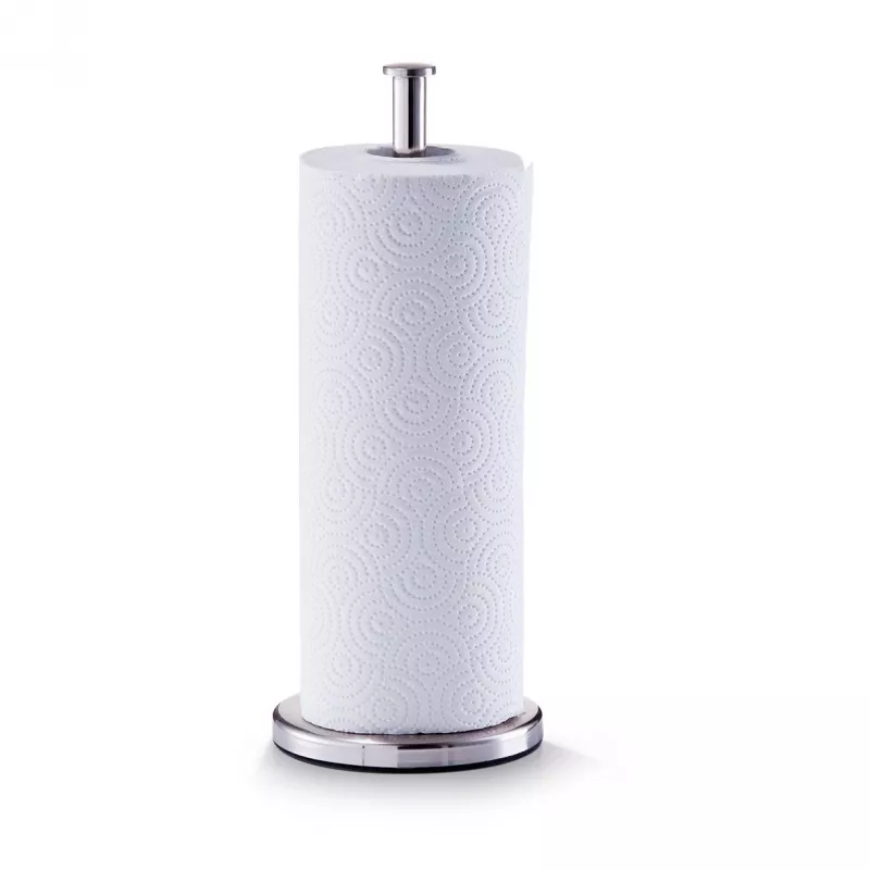 ZELLER Maila portarrollos de cocina de acero inoxidable con rollo, plata 27242