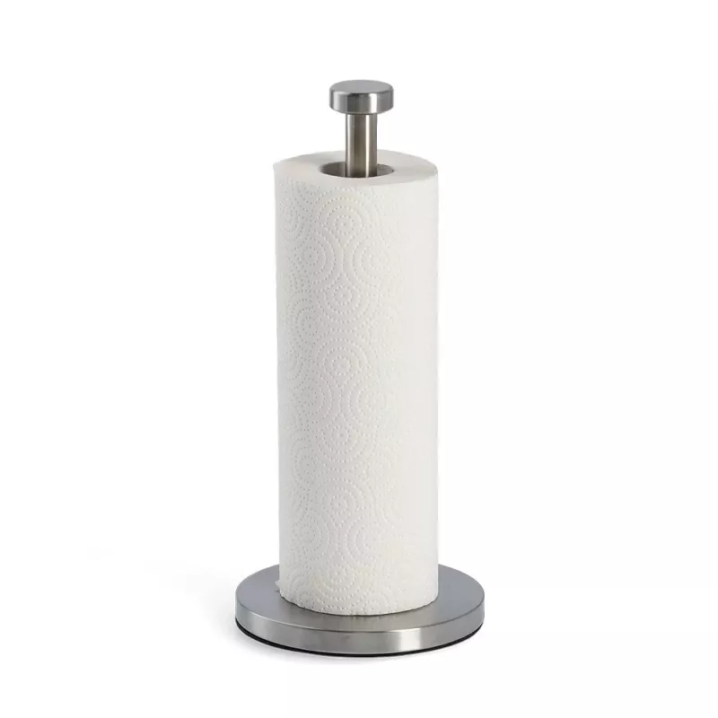 ZELLER Maila portarrollos de cocina de acero inoxidable con rollo, plata 27242