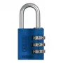 ABUS 145/30 Candado de combinación de aluminio, 3 dígitos, azul