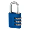 ABUS 145/30 Candado de combinación de aluminio, 3 dígitos, azul