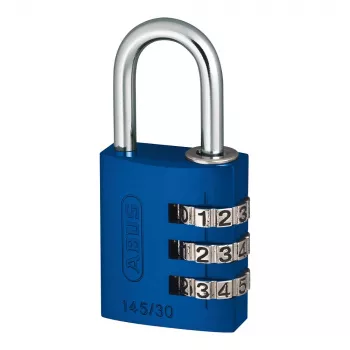 ABUS 145/30 Candado de combinación de aluminio, 3 dígitos, azul