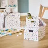 Zeller Dots Caja de almacenamiento blanca con puntos 18,0 cm x 25,0 cm 14474