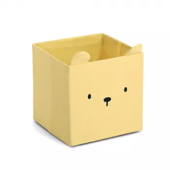 Zeller Bear Caja de almacenamiento amarilla 28 x 28 x 28 cm 14491