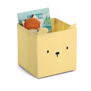 Zeller Bear Caja de almacenamiento amarilla 28 x 28 x 28 cm 14491
