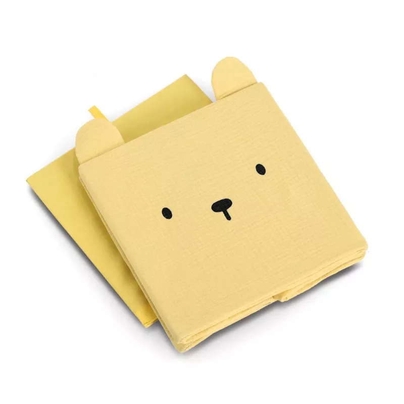 Zeller Bear Caja de almacenamiento amarilla 28 x 28 x 28 cm 14491