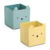Zeller Bear Caja de almacenamiento amarilla 28 x 28 x 28 cm 14491
