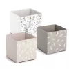 Zeller Feather Caja de almacenamiento taupe 32 x 32 x 32 cm 14537