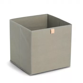 Zeller Caja de almacenamiento de tela caqui 32x32x32 cm cubo organizador plegable 14540