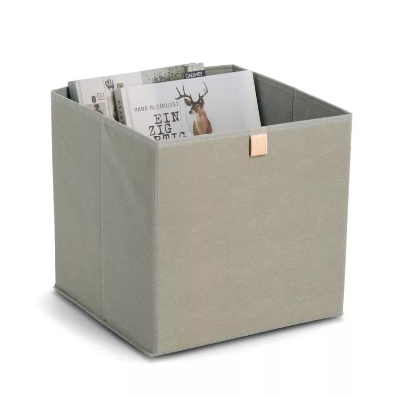 Zeller Caja de almacenamiento de tela caqui 32x32x32 cm cubo organizador plegable 14540