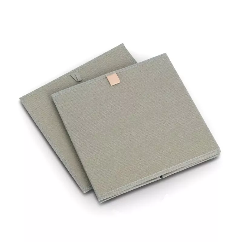 Zeller Caja de almacenamiento de tela caqui 32x32x32 cm cubo organizador plegable 14540
