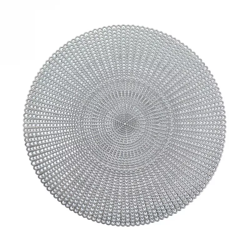 Zeller set de 6 manteles individuales plateados con huecos (27002)