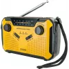 Schwaiger Radio exterior FM/AM manivela solar resistente a salpicaduras y golpes con linterna amarillo/negro (RADK0001)