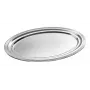 APS CLASSIC Bandeja de servir rectangular 460x340mm plateada niquelada y cromada metal con líneas
