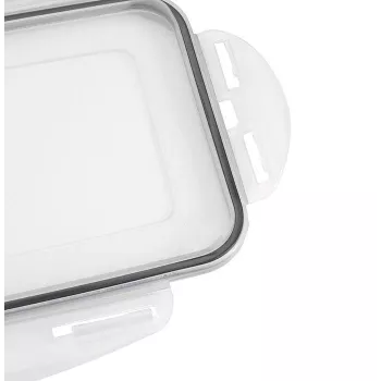 APS Cubitera con tapa, transparente/gris, set de 2, polipropileno, apta para lavavajillas 36103