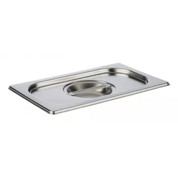 APS Tapa GN 1/4 265 x 162 x 30 mm acero inoxidable, sin hueco para cuchara, apta para lavavajillas - 1 ud. 81495