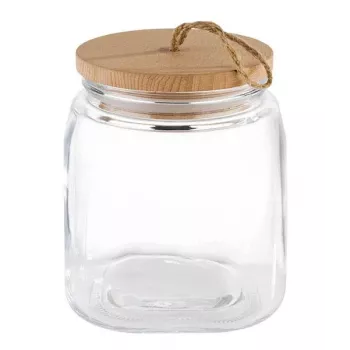 APS Tarro de conserva de cristal Woody 2L con tapa de madera de acacia 82256