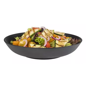 APS Plato hondo 225 mm negro melamina apilable apto para lavavajillas resistente al calor 85060