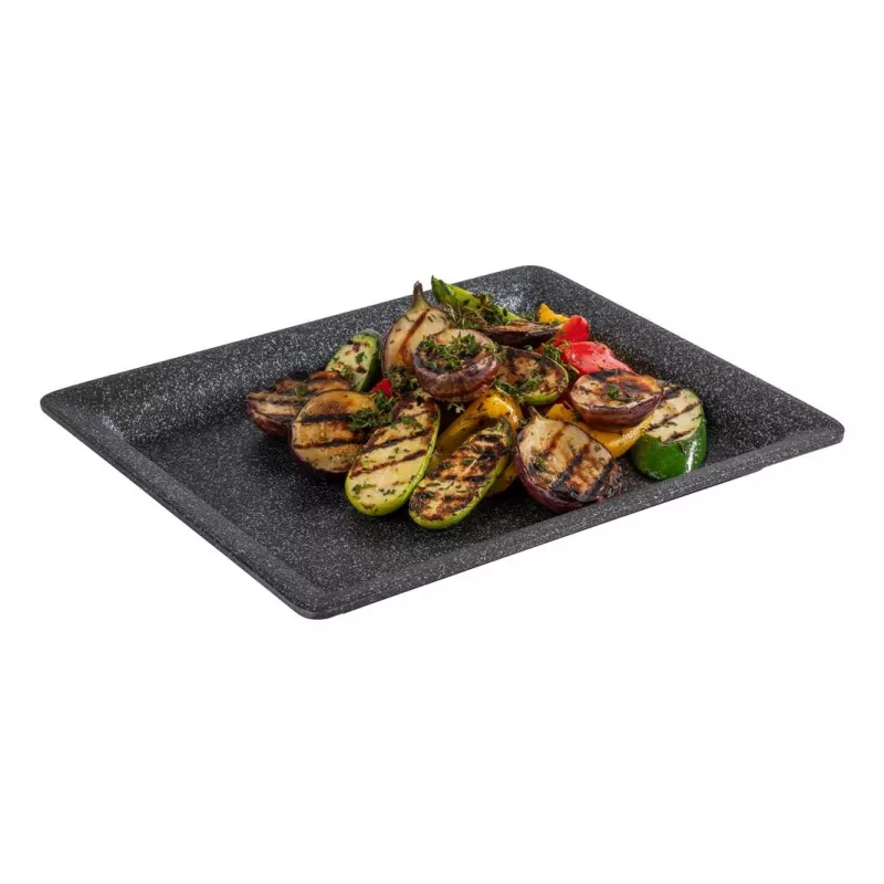 APS Bandeja de horno antiadherente de aluminio FROSTFIRE GN 1/2, plata-negro, 325 x 265 mm 30501