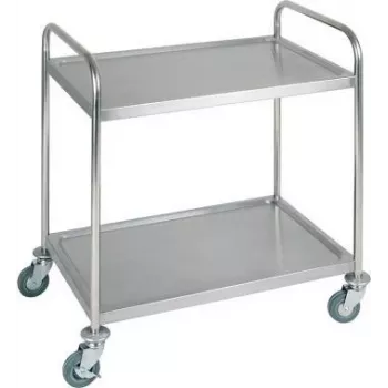 APS Carro de servicio 11977, 2 niveles, 91x59 cm, acero inoxidable