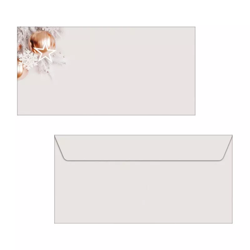 SIGEL DU429 Sobres navideños en oro rosa DIN largo, pack de 50