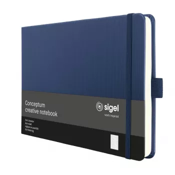SIGEL Conceptum Cuaderno A5 apaisado punteado azul oscuro tapa dura 132 páginas CO207