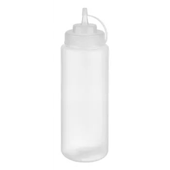 APS Botella dosificadora 1025 ml transparente polietileno con tapón de rosca y tapa - 1 ud. (93259)