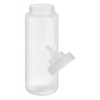APS Botella dosificadora 1025 ml transparente polietileno con tapón de rosca y tapa - 1 ud. (93259)