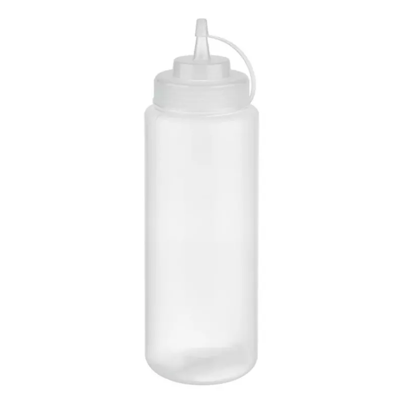 APS Botella dosificadora 1025 ml transparente polietileno con tapón de rosca y tapa - 1 ud. (93259)