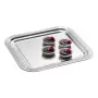 APS CLASSIC Bandeja rectangular 354 x 325 mm metal plateado niquelado y cromado con líneas (1 ud.)