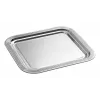 APS CLASSIC Bandeja rectangular 354 x 325 mm metal plateado niquelado y cromado con líneas (1 ud.)