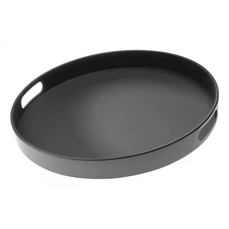 APS Bistro Bandeja redonda, negra, 35,5 cm, melamina, apilable, apta para lavavajillas (84045)