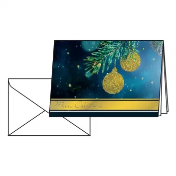 Sigel DS065 Tarjetas navideñas Golden Glitter con sobres, DIN A6, 10 uds.