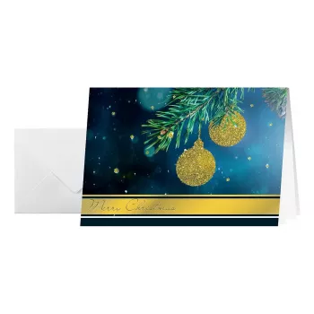 Sigel DS065 Tarjetas navideñas Golden Glitter con sobres, DIN A6, 10 uds.