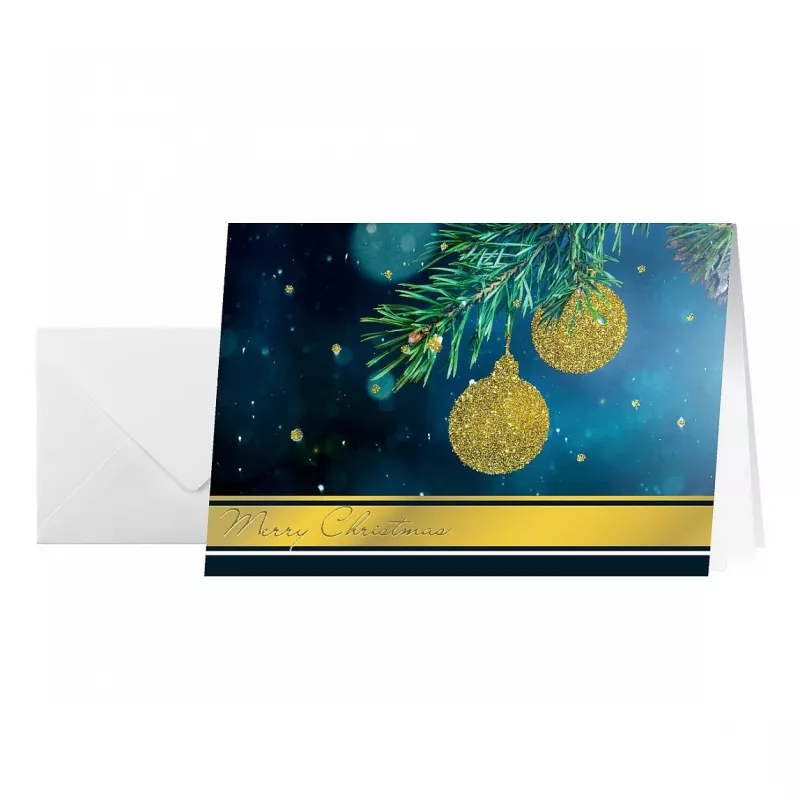 Sigel DS065 Tarjetas de Navidad Golden Glitter con sobres, DIN A6, 10 uds.