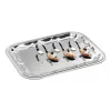 APS Bandeja de fiesta, rectangular (an)410 x (pr)310 mm, plateada de metal, niquelada y cromada brillante, superficies interiores - 1 ud. (392)