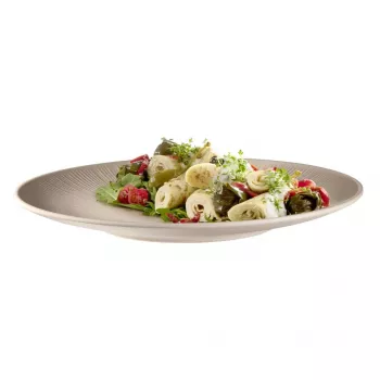 APS NERO Plato llano 330 mm arena melamina apilable apto para lavavajillas resistente al calor (85405)